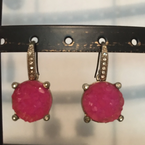 UNIQUE Pink Druzy Style Earrings - Picture 4 of 4